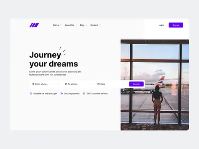 Travel Landing Page design graphic design hero landing page ticket travel ui ul