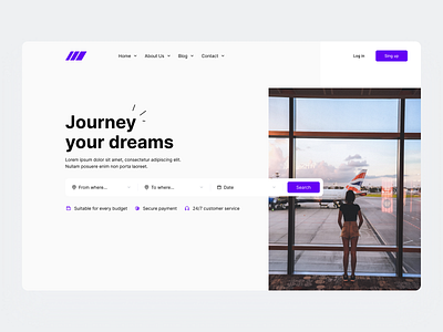 Travel Landing Page design graphic design hero landing page ticket travel ui ul