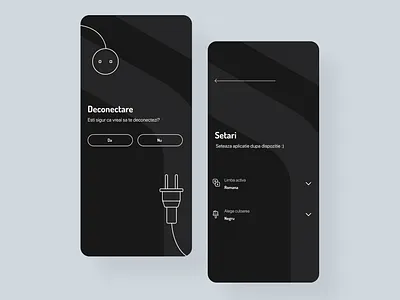 Log out & Settings blackwhite design ios log out minimal mobile settings