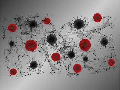 Virus cells abstract concept 2d abstract design flat graphic design illustration vector