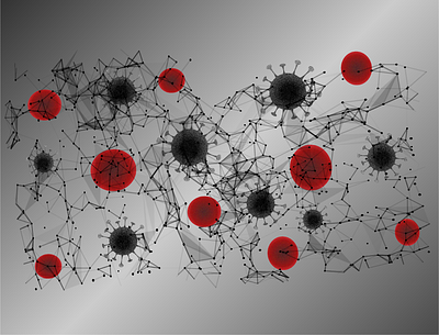 Virus cells abstract concept 2d abstract design flat graphic design illustration vector