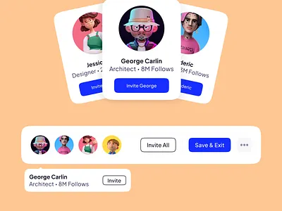 Inviting the gang 😎 UI styles for cards, inviting friends illustration ui design ux
