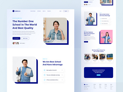 School Landing Page UI buy course design download kit landing learn learning online page product school student study ui website