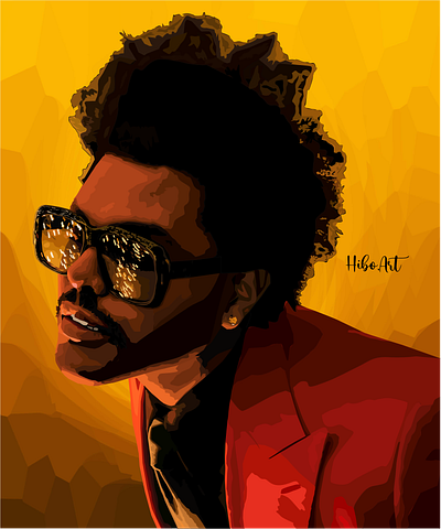 the weeknd vector portrait by hiboart adobe art artwork design digital digitaldrawing graphic design illustration logo ui