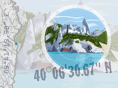 Cala Goloritzé coast compass coordinates geometric goloritze graphic design homedecor illustration nature peak pinnacle rocks sardinia sea wallpaper water