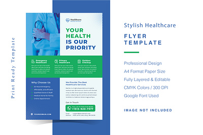 Stylish Healthcare Flyer Template leaflet