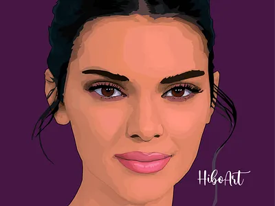kendall jenner vector drawing by hiboart adobe art artwork design digital digitaldrawing graphic design illustration logo ui
