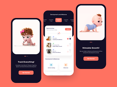 Baby Tracker App Design app onboarding app ui design baby app baby tracker baby tracker app baby tracker design app baby tracker ui clean ui minimal mobile app design new born app onboarding onboarding ui pregnancy app pregnancy tracker uidesign