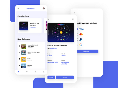 Album Shop aespa album app band blue design dribbble maroon5 mobile music newshot payment pop satriawan shop shot ui ux