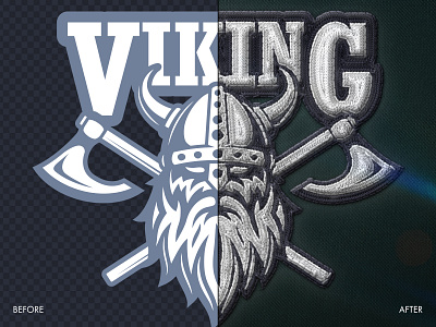 Embroidered Viking Badge actions add on branding design digital art effect embroidery fabric fashion graphic design machine embroidery mockup photo effect photoshop action photoshop plugin sewing stitch stitched stitched logo textures