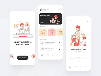 Education and eLearning App app design illustration ui ux
