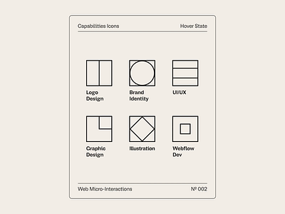 Micro-Interactions 02 / Icon Animation animation capabilities icons micro interactions minimal personal portfolio ui ux web design web motion