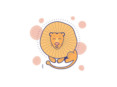 sunny lion animalilluasration artwork illustration vector illustration