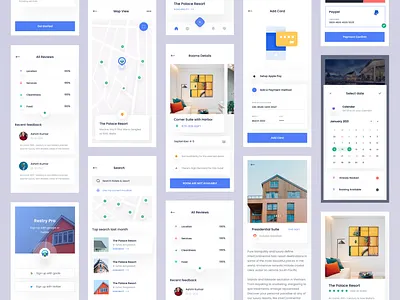 Retro - Real Estate App UI KIT 🏢🔥 app best shot black branding clean ui concept dark design listing mobile app design modern popular real estate trending ui uiux