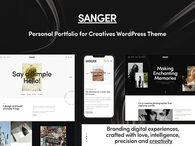 Sanger - Personal Portfolio for Creatives WordPress Theme blog design illustration web design webdesign wordpress wordpress theme wordpress themes