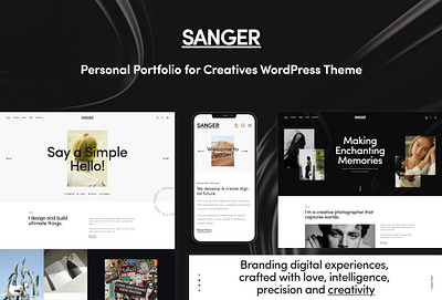 Sanger - Personal Portfolio for Creatives WordPress Theme blog design illustration web design webdesign wordpress wordpress theme wordpress themes