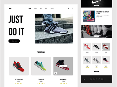 Nike Just Do It Homepage design app branding design e commerce website design ecommerce graphic design illustration logo minimalist nike just do it homepage design nike shop nike ui nike webpage shoe shop ui ux web webdesign webpage website