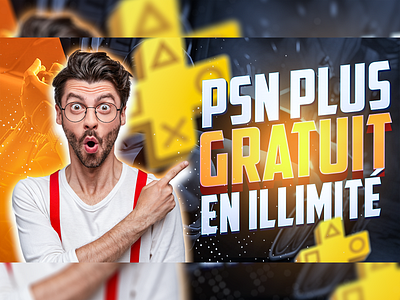 PSN Plus banners graphic design thumbnails youtube thumbnails