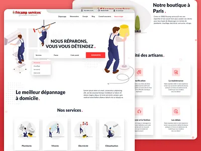 Home Repair Landing Page Design app design brand identity branding design illustration logo vector