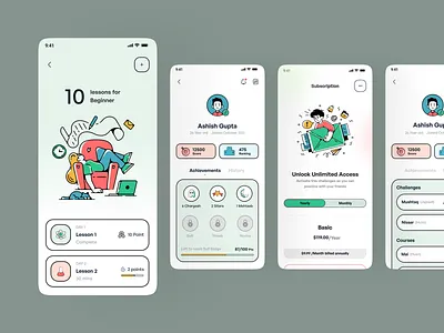 Aamozish - Urdu Learning Platform app company design education education app games illustration learning learning app logo minimal mobile app quiz quiz app results score ui uiux web win