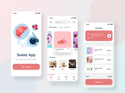 Sweet app app branding design gra homepage illustration logo mobile ui sweet sweet app ui ui ux ui design ui web design