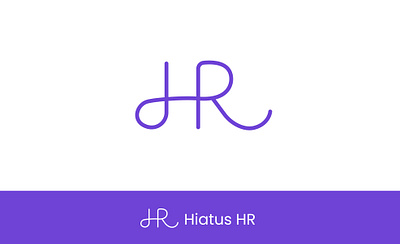 Hiatus HR branding h letter logo design h logo design hr logo design minimalistic logo monogram purple logo simple logo design wordmark wordmark logo