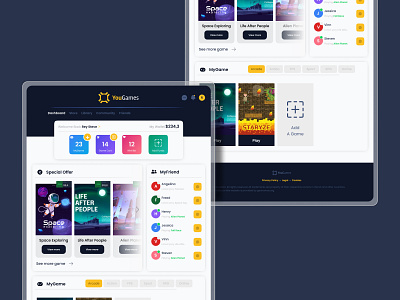 YouGames Web Game Store Dashboard game store landing page ui website uiux web web game web store website