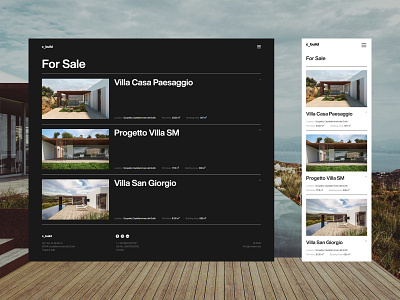cbuild black construction design desktop helvetica italy minimalism mobile photo real estate ui ux web website white