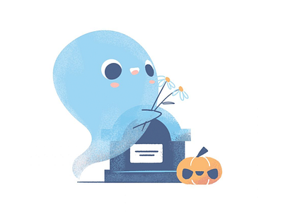 R.I.P ghost halloween illustration