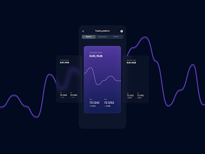 Banking App Animation animation app bank banking clean currency design finance glass infographics interface mobile money neon simple trading ui ux