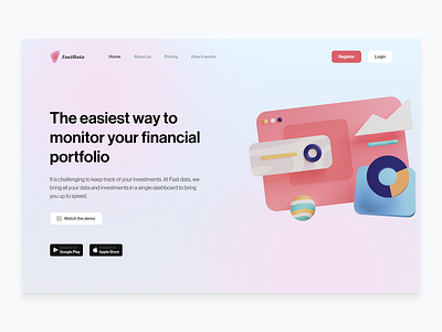 Financial data portfolio website colors design illustration logo ui ux website