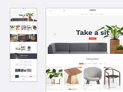 Furniture Theme design e commerce furniture site template ui ux web web design