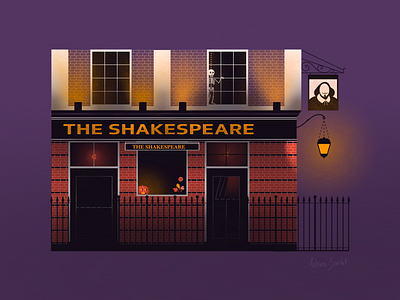 Halloween in Local Pub – The Shakespeare art bar beer color drawing england graphic halloween ill illustration illustrator mood october procreate pub pumpkin shakespear shakespeare spooky vector