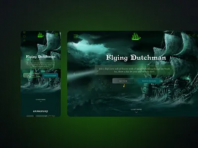 Flying Dutchman adobe photoshop figma illustration landing page pirates ui user interface ux