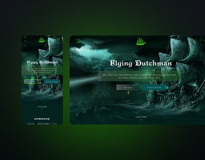 Flying Dutchman adobe photoshop figma illustration landing page pirates ui user interface ux