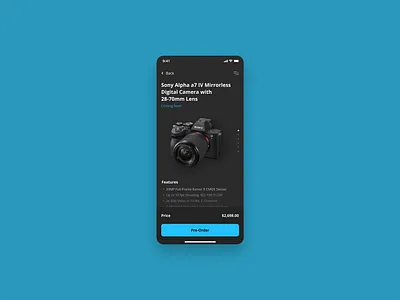 Pre-Order 075 app camera concept dailyui design pre order sony ui