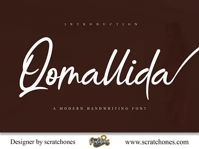 Qomallida | Script-Handwriting Font branding brush font calligraphy dafont design download font elegant free font hand writing handwriting handwritten illustration logo romantic font scratchones scratchones.com script wedding font