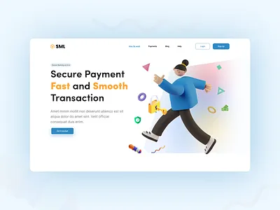 Secure Payment Transaction Hero Design best hero area best illustration clean website design hero area hero area hero area concept heroarea homepage illustration logo minimal hero area mobile app product page security ui ui ux designer website website design
