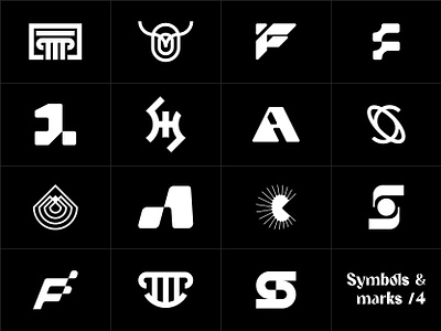 Logo collection - Symbols & Marks /4 a b c d e f g h i j k l m n abstract bold branding corporate creative design flat futuristic graphic design greek letter logo minimal minimalist number o p q r s t u v w x y z professional simple sophisticated
