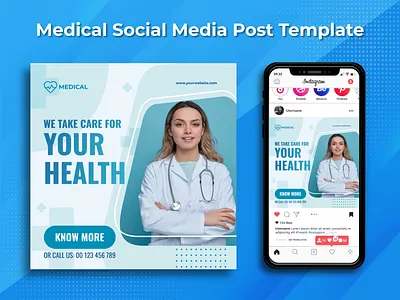 Medical Social Media Post Template banner banner ad banner ads banner design design facebook ads facebook banner google ad banner instagram banner instagram post marketing marketing design medical social media social media banner social media design social media pack social media post social media templates