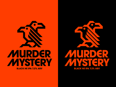 Murder Mystery (Beer label concept) beer beer label birds black bird black ne ipa corvus crow crows hops icons ipa murder murder of crows mystery nature ne ipa raven symbol