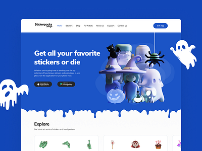 Halloween Website Redesign 2021 blue brand branding branding design design halloween halloween redesign illustration landing page landing page design logo redesign typography ui ux vector web website website design website redesign