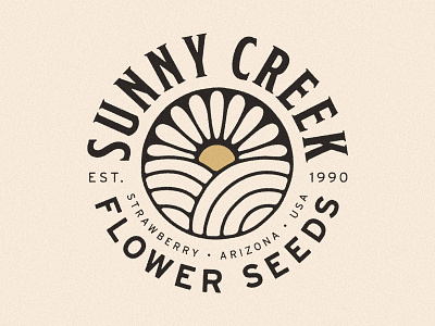 Sunny Creek Branding arizona brand identity branding creek farm field flower flower logo flower seeds heirloom heirloom seeds logo seeds sunflower