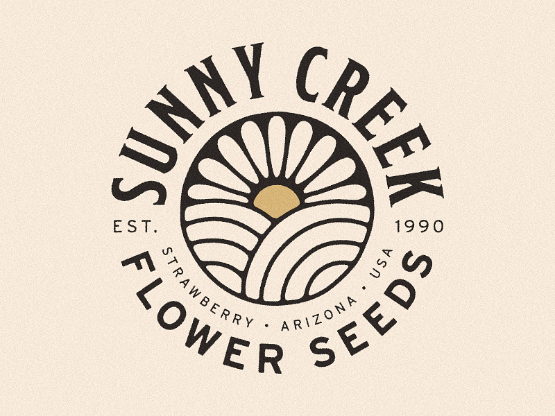 Sunny Creek Branding arizona brand identity branding creek farm field flower flower logo flower seeds heirloom heirloom seeds logo seeds sunflower