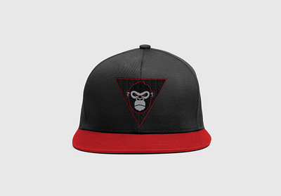 Snap back cap front Gorilla Energy branding logo merch snapback