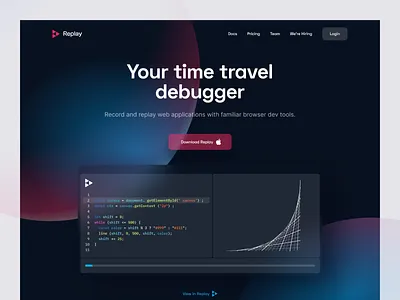 Replay - Landing Page Design animation brand identity branding design illustration landing page logo startup ui ux vector