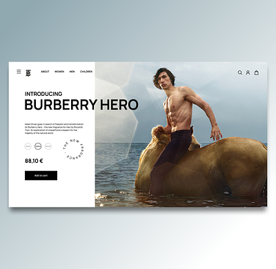 Burberry Hero Website Design Concept adam driver fragrance branding burberry adam driver fragrance design fragrance inspiration ui ui inspiration ux web webdesign