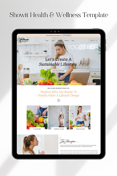 Health and Wellness Website Template for Showit branding design typography webdesign website