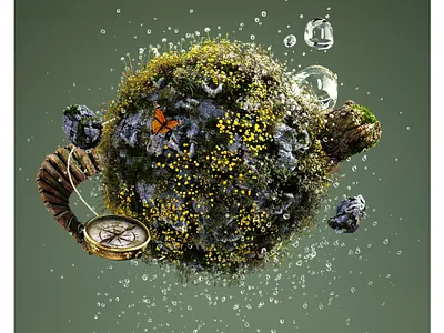 Autumn Wanderlust 3d animal blender illustration website design