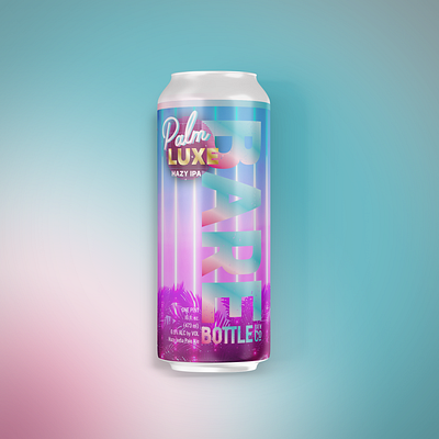 Palm Luxe - Craft Beer Label Design beer beer art branding can craft beer design illustration lights logo luxe luxury neon package design palm photoshop surreal vector